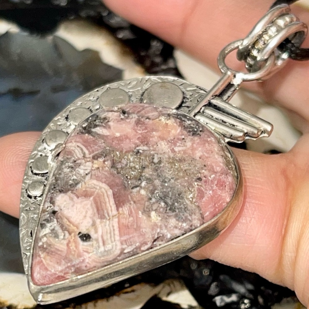 Rhodochrosite Pendant  2 1/4”